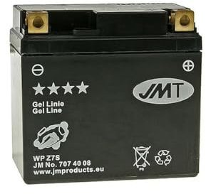 JMT Batterie 12 V 6 Ah (JMTZ7S) [wartungsfrei & versiegelt] kompatibel für SYM Jet 50 R SportX 07-13 BK05W-6
