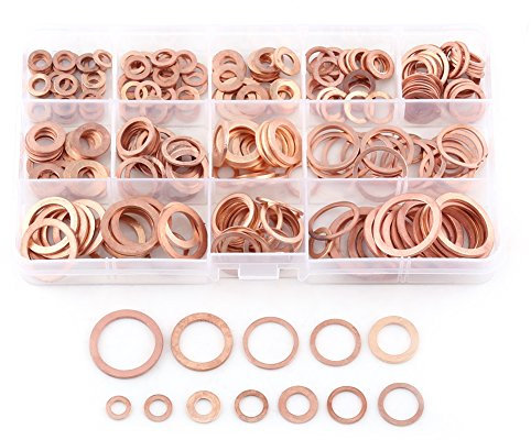 280Pz Rondella Piatta del Rame dell’Assortimento Kit 12 Dimensioni (1 scatola)