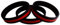 TheAwristocrat 3 Stück Dünn Rot Line Gummi Armband Silikon Armband zu unterstützen Fire Fighters, Rot, Adult (8 202mm)