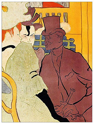 ArtPlaza TW92705 Toulouse-Lautrec English Man at The Moulin Rouge Dekorative Paneele, Holz MDF, Multifarbiert, 60x80 Cm