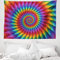 ABAKUHAUS Trippy Arazzo, Vibrante Arcobaleno a Spirale, Tessuto Parete Appeso Decorazione per Camera da Letto, Soggiorno, dormitorio, 150 x 110 cm, Multicolore Magenta
