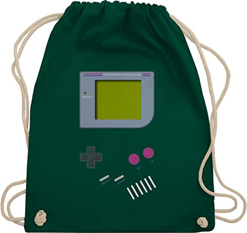 Turnbeutel Rucksack - Karneval & Fasching - Taschen - Gameboy - Unisize - Dunkelgrün - party 90 backgym sporttasche für kindergarten strassenkarneval gameboys sportbeutel groß turnsackerl kinder