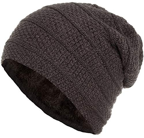Faera warm gefütterte Beanie Wintermütze Strick-Mütze Fleece-Futter Herren Damen Mütze Haube Einheitsgröße