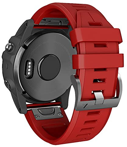 ANBEST Armband für Garmin Fenix 5/6/7/6 Pro/7 Pro, 22mm Schnelle Anpassung Armbänder Kompatibel mit EPIX 2/EPIX Pro 47mm/Fenix 5 Plus/Forerunner 965/955/945/935/745 Ersatzarmband, Rot