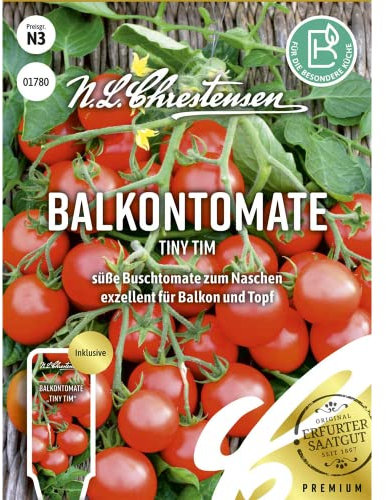 Balkontomate Tiny Tim, süße Buschtomate zum Naschen, Samen