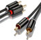SEBSON Cable RCA 10m (Macho/Macho), 2 Conectores a 2 Conectores (Rojo Blanco), Cable Estéreo Audio AUX para Amplificadores, Home Cinema y HiFi