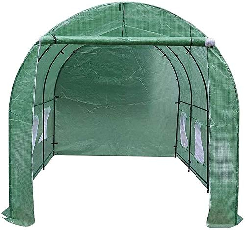 Mini gewächshaus Walk-In Pflanzen Gewächshaus mit 6 Windows & 2 Zipper Türen, großer Freien Garten Heavy Duty PE Kunststoff Warmhaus, Winterblumen Hot Growhouse (Color : Green)