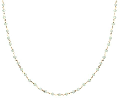 SINGULARU - Halskette Crystals Jade Gold - Anhänger in 925 Sterlingsilber mit 18kt Vergoldung - Kette Einheitsgröße - Damenschmuck - Verschiedene Finishes