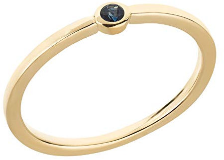 Ardeo Aurum Damenring aus 375 Gold Gelbgold mit natürlichem Rubin rot im Solitär-Stil schmal Vorsteckring Gr. 52