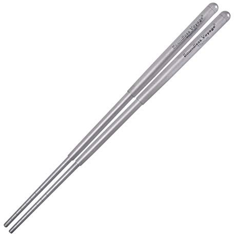 iBasingo Titan Faltbare Essstäbchen Camping Reise Einziehbare Essstäbchen Ultraleichtes Wiederverwendbares Tragbares Besteck Klappgeschirr Outdoor Abnehmbares Essstäbchen Indoor Utensil Ti1004T