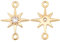 BENECREAT 20PCS 18K Vergoldete Stern Zirkonia Link Connectors 11.5x8.5x1.8mm Messing Links Anhänger Charms Für Armband Halskette Schmuckherstellung, Bohrung: 0.8 mm