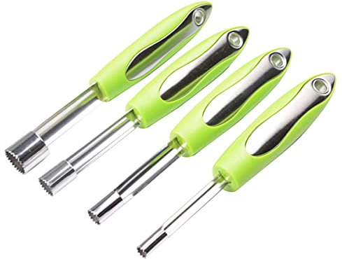 MUZOCT 4PCS Stainless Steel Fruit Pitter Device Household Kitchen Apple Pears Cherry Red Date Core Removal