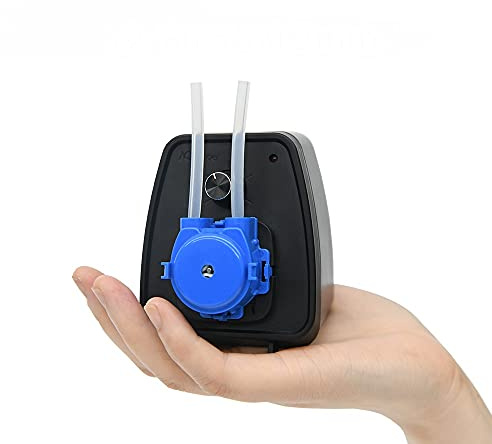 Kamoer KCP-X - Mini bomba peristáltica de 24 V con control de baja tasa de flujo 19-65 ml/min, bomba dosificadora de líquidos de velocidad ajustable para laboratorio de acuario con adaptador de