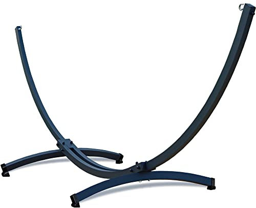 Potenza Aluminium Gestell Outdoor Hängemattengestell XXL 370cm, 200kg I Gestell für Hängematten, Rahmen aus Stahl wetterfest (Basic Graphit)