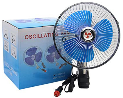 Yajimsa Ventola per auto da 12 V o 24 V, ventilatore portatile con clip ispessita, rotazione di 180 gradi, per auto, camion, furgoni, silenzioso e forte