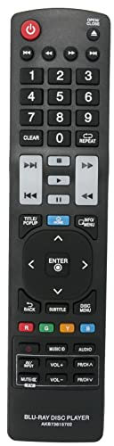 VINABTY Replacement Remote Control Fit for LG Network 3D Blu-ray Disc DVD Player BP520 BP620 BP620C Remote AKB73615702