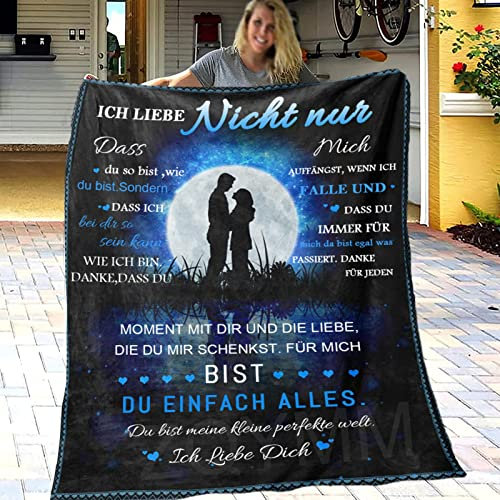 Kuscheldecke Geschenk für Frau, Geburtstag Weihnachten Hochzeitstag Geschenke für Frauen, Flauschige Decke An Meine Frau Von Mann, extra weich & warm Wohndecke Flanell Fleecedecke