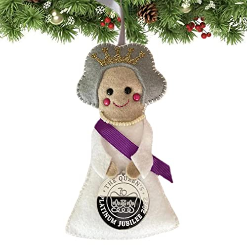 dobooo Queen Elizabeth II Filzdekoration,Platin-Jubiläums-Dekoration - Christbaumschmuck zum Gedenken an Ihre Majestät Königin Elizabeth