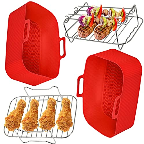 SPARES2GO Drawer Liner Baskets Racks Compatible with Tower T17088 T17100 Vortx Air Fryer Liner Pot Shelf Set