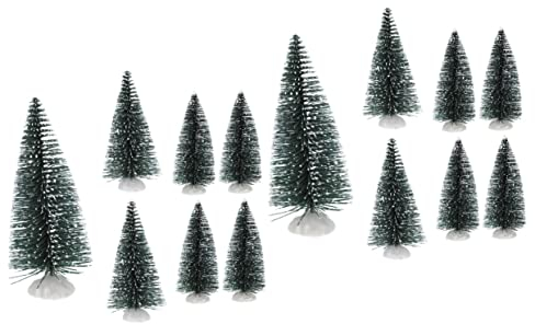 YARNOW 14stücke Teiliges Set Künstlicher Weihnachtsbäume Mit Schneeflocken-Design Für Tischdekoration Ornamente Für Fenster Kaminsims Und Festliche Anlässe