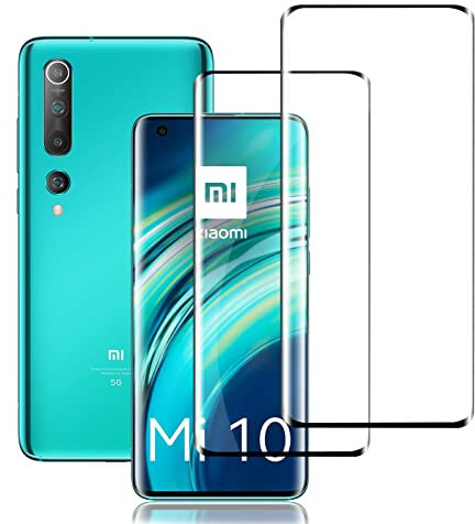 Ydiciv 2 Pezzi Vetro Temperato Compatibile con Xiaomi Mi 10 Pellicola Protettiva, Anti-Impronte, Senza Bolle, Durezza 9H, HD Chiaro
