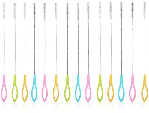 GYTFOG Straw Cleaning Brush,8 Pcs Straw Brush,Stainless Steel Nylon Brushes Suitable For Straw Cleaner Baby Bottles Cleaning Water Cups Test Tubes Cleaning Etc.(Color Mixing), Blue,green,pink