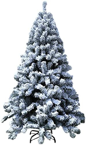 11,5 Fuß künstlicher Schnee/beflockter Weihnachtsbaum, unbeleuchtet, aufklappbarer Kiefernbaum, Weihnachtsdekoration mit Metallständer, PVC, kompletter Weihnachtsbaum für drinnen und draußen, grün,