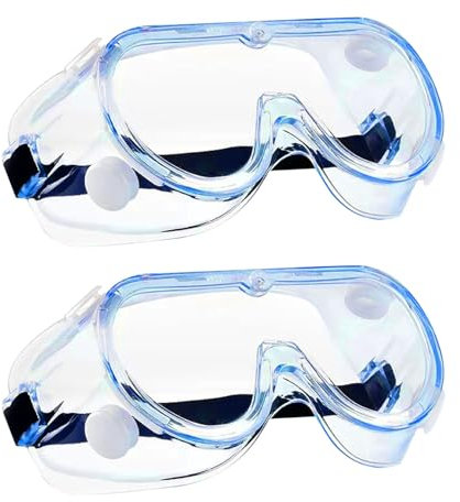 Occhiali Protettivi da Lavoro Occhiali a Mascherina Trasparente Occhiali di Protezione Occhiali di Sicurezza Antigraffio Safety Glasses Occhiali Antifortunistica Antiscivolo Occhiali da Lavoro 2 Pezzi
