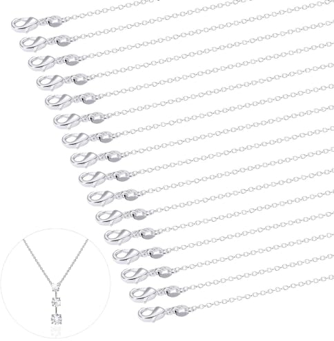 QttvbTna 26 Stück 45cm 925 Versilberte Kette für Schmuckherstellung, Kreuz Schlangenketten DIY Kette Bulk Versilberte Kette Charms, für DIY Schmuckherstellung Schmuck Basteln Herstellung
