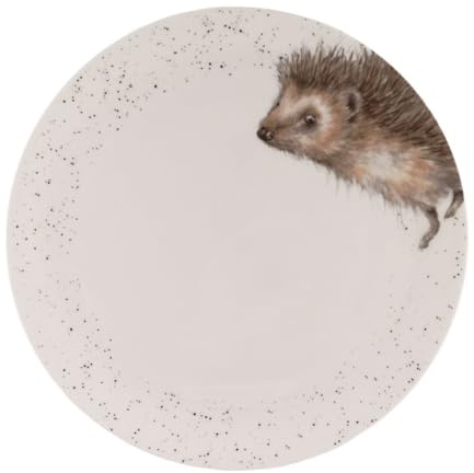 440s Wrendale Designs Porzellan-Speiseteller Igel ca. 26,5 cm D Flacher Teller von Royal Worcester mit Wild-Tier Motiv von der britischen Künstlerin Hannah Dale zum Essen servieren & als Geschenk