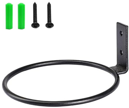 Schwarzer Blumen-Wandhalter für Topfpflanzen, Aufhänger, Ring, Pflanzenkorb, Ständer für Garten, Balkon, Hof, Zuhause(Normal 12,7 cm/5 Zoll)