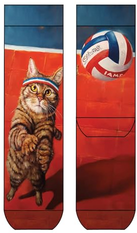 COOL7 Herren Print Socken (Baumwollmischung, Volleyball cat…)