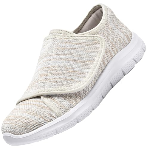 Aocase Gesundheitsschuhe Damen Orthopädische Schuhe Damen Schuhe Für Geschwollene Füße Atmungsaktiv Leicht Laufschuhe Orthopädische,Beige,44/270mm