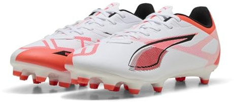 Puma Ultra 5 Play FG/AG WN's, Weiblich Fussballschuh, Puma White-Puma Black-Glowing RED,