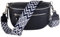 MIRROSI® Damen Bauchtasche Umhängetasche 27x14,5x8cm Damen, Made in Italy, aus Echtleder Tasche Echtes Leder, Brusttasche, Crossbody Bag,Bohemian Style (1 Tasche 2 Gurte) (Navy Boho)