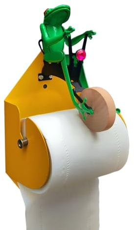 Toilettenpapierhalter Mit Frosch Auf Dem Einrad, Verstellbarer An Der Wand Montierter Froschrollenhalter, Papierhandtuchspender Mit Frosch-Design Für Die Küchentoilette