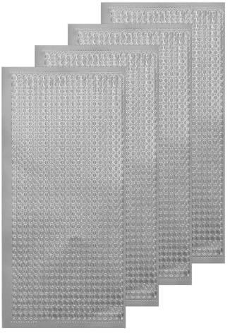QUARKZMAN 4 Blatt 3D Nagelsticker Ketten Linie French Tip, Selbstklebende Nail Art Sticker, Nagel Aufkleber, Nageldesign Zubehör, Handyhüllen DIY Dekorationen (Silber, 798 Stück)