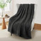 Exclusivo Mezcla Soft Fleece Throw Blanket for Sofa, Super Soft Velvet Plush Blanket for Bed, Fuzzy Cozy and Warm for All Seasons, 127x152 CM, Dark Grey