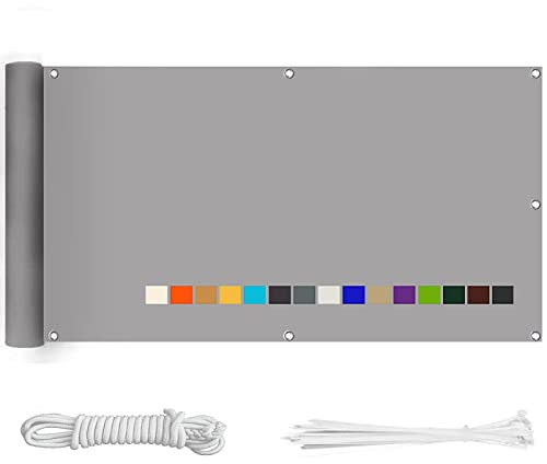 Brise-vue pour balcon - Résistant aux intempéries - Protection contre les regards indiscrets - Gris clair - 75 x 190 cm