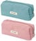 TAIHOBO Federmäppchen, Einfarbiges Mäppchen Aesthetic, 2 Stück Cord-Stoff Federtasche, Canvas Federmappe, Multifunktionales Pencil Case Waschbar Etui für Schulsachen Büro (Blaugrün, Rosa)