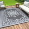 OMERAI Outdoor Teppich Wetterfest Balkon Teppich 180x270CM Vintage Grau Camping Teppich Plastik Recyceltem Außenteppich BBQ Picknick Wendbarer Wetterfest & UV-beständig,für Balkon Terrasse