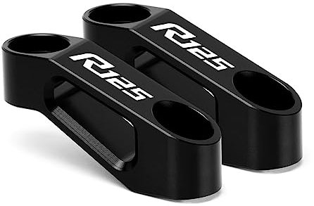 FSMAQNHG Spiegel Loch Cap Für YH YZF R1 R1M R3 R6 R7 R25 R125 YZF R1 YZF R1 YZF R7 YZF R6 YZF R25 Spiegelverlängerung Riser Rückspiegel Verlängerungsadapter(Black-R125)