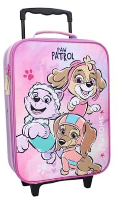 mybagstory Kinderkoffer Paw Patrol Mädchen Rosa – Kinder – Gepäck – Reise – Urlaub – Koffer Mädchen – Größe 42 cm – Rollen – Geschenkidee, Paw Patrol – Rosa, Medium