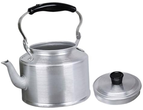 Cabilock Aluminum Kettle Aluminum Tea Kettle Teapot with Lid Aluminum Teapot Portable Kettle Desktop Tea Kettle Aluminum Water Kettle Vintage Tea Kettle Camping Tea Kettle Silver