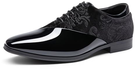 Bruno Marc Scarpe da smoking da uomo, classiche, in velluto, con lacci, stile Caden Oxford