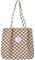 Bikasun Groß Umhängetasche Damen Cord Schultertasche Strandtasche Cord Tasche Crossbody Tasche Shopper Tote Bag Einkaufstasche Handtasche Shopper für Arbeit Einkaufen Schule Braun Schachbrettmuster