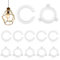JIYIN 10 Stk Lampenschirm Reduzierring E27 bis E14, 4 Schnallenstil und 6 C-Form Lampenschirm Ring Konverter Kunststoff Lampenschirm Adapterringe für Tischlampen Deckenleu