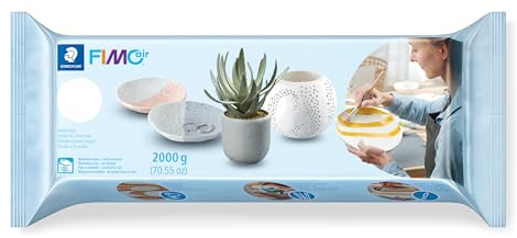 STAEDTLER Air Dry Clay Modelliermasse FIMOair, Weiß, 2 kg, 1 Stück, 8102-0