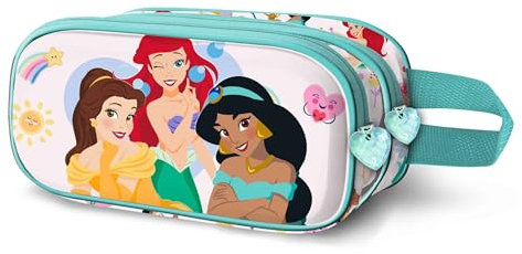 Disney Princesas Rainbows-Estuche Portatodo 3D Doble, Multicolor, 22 x 10 cm