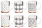 Set of 6 Clay Base New Bone China Coffee Mugs Tea Cups Home Black White Modern Mug Set Kitchen